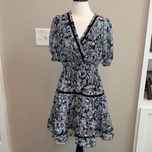 Taylor Black and Purple Floral Dress 6